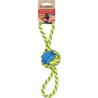 Flamingo Speelgoed Tofla Trektouw & Knoopbal Blauw & Geel