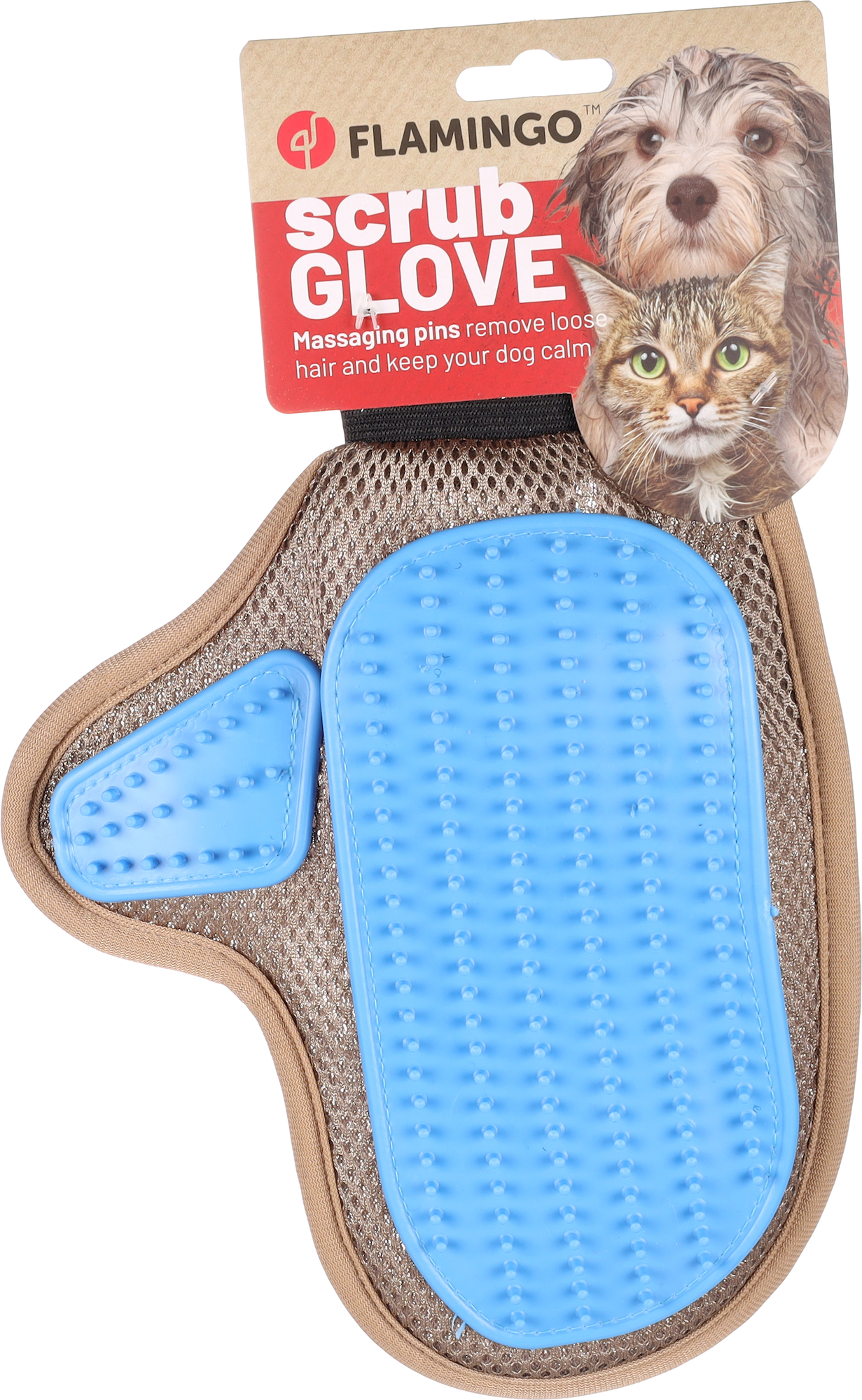 Flamingo Massage and grooming glove Hatna