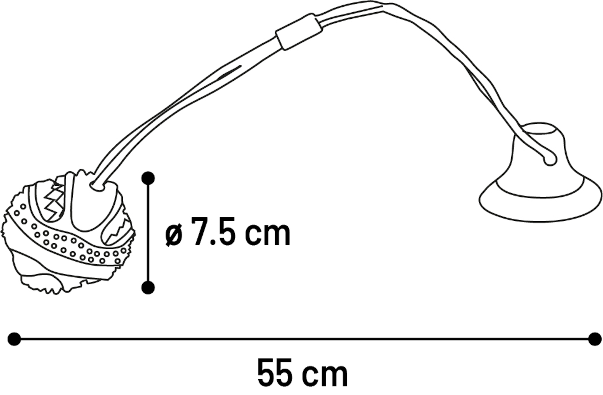 Flamingo Toy Kleva Ball and suction cup with rope Green