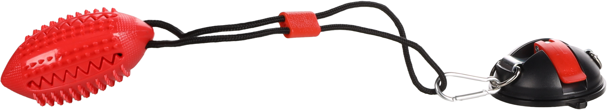 Flamingo Speelgoed Muro Rugbybal en zuignap met touw Rood