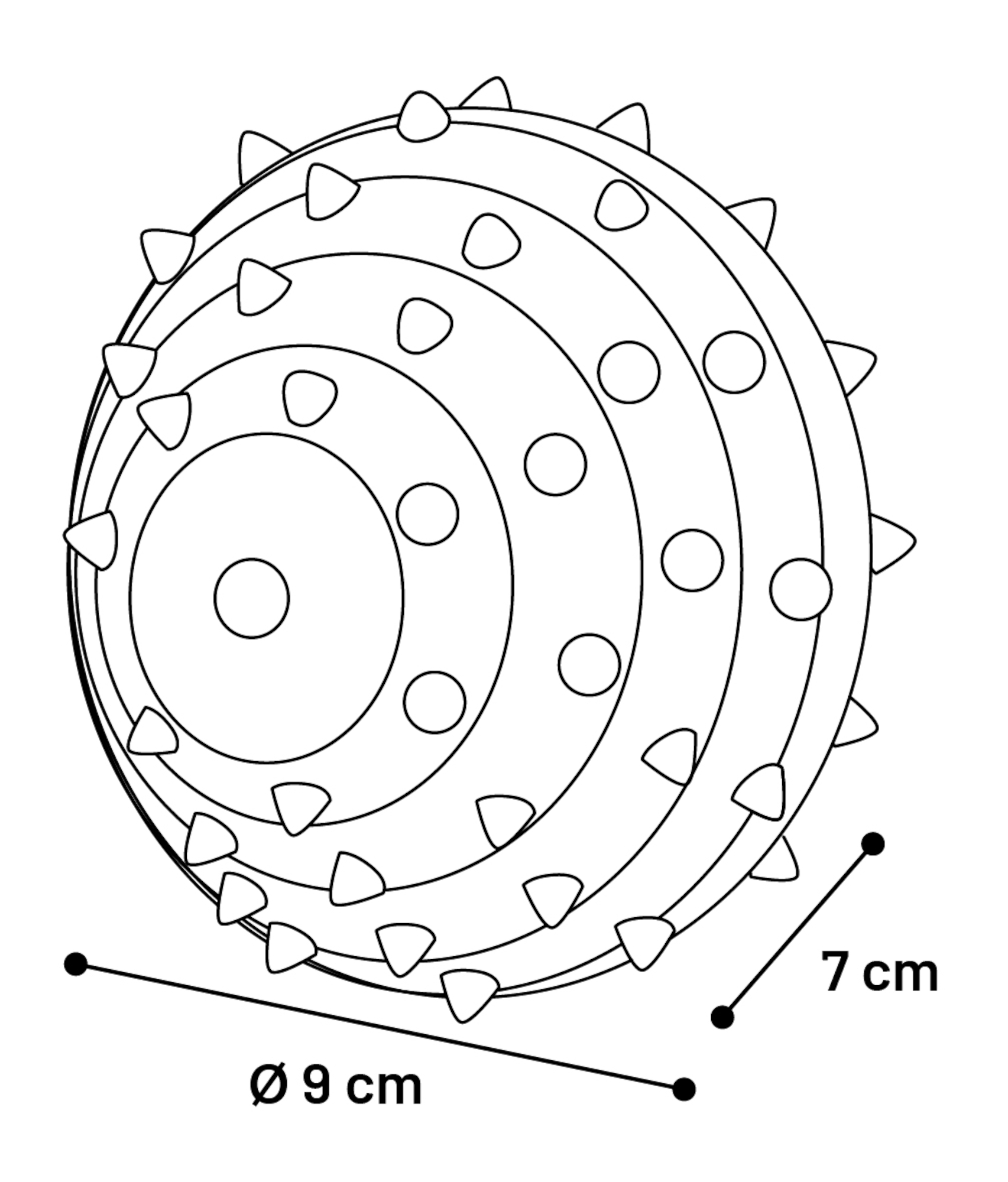 Flamingo Toy Rubba Spike ball Brown
