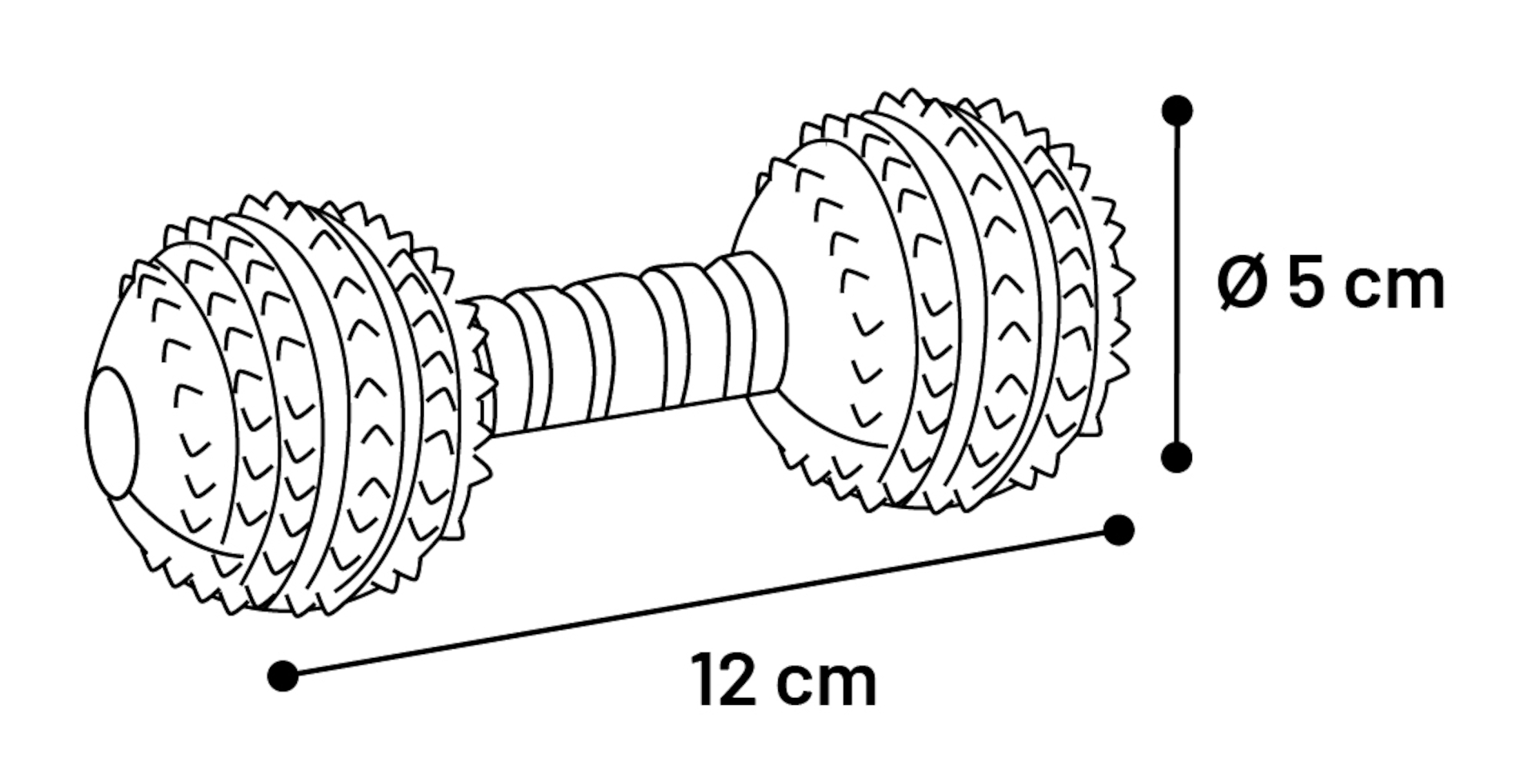 Flamingo Spielzeug Rubba Hantel Braun