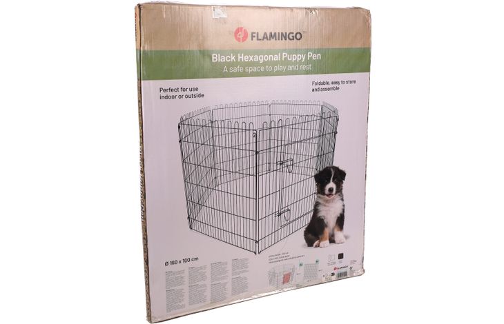 Flamingo Ren voor puppy's Jax Zwart