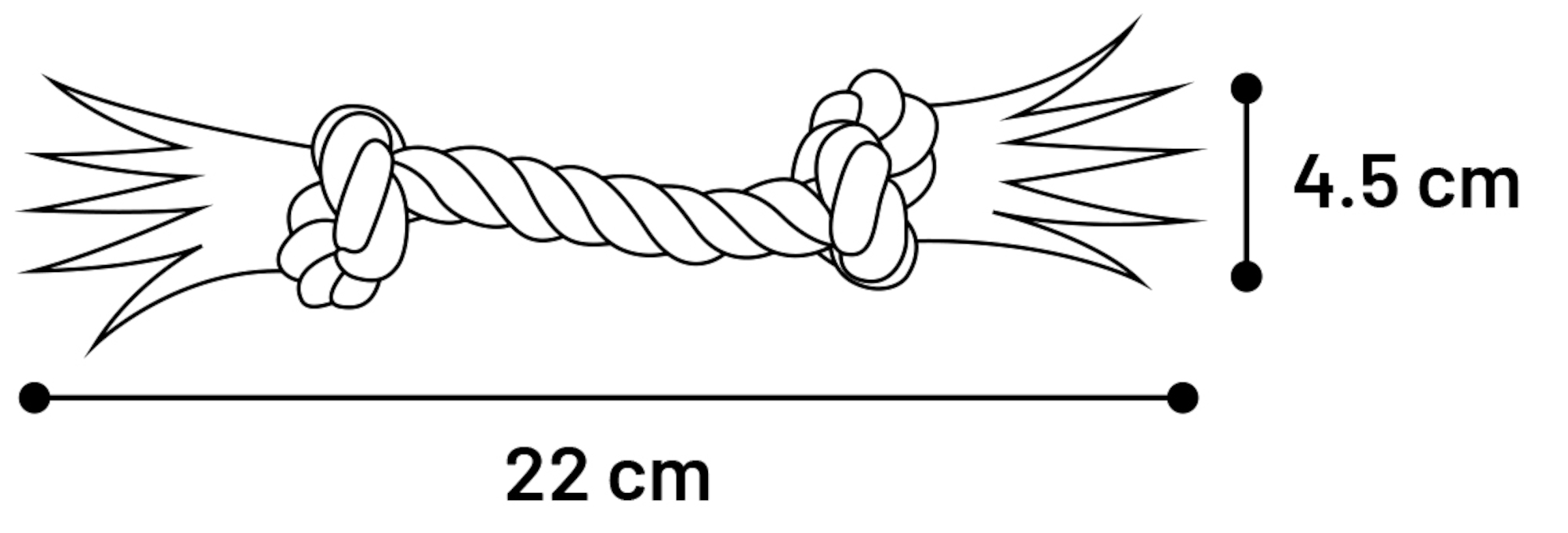 Flamingo Speelgoed Jim Touw met 2 knopen Blauw