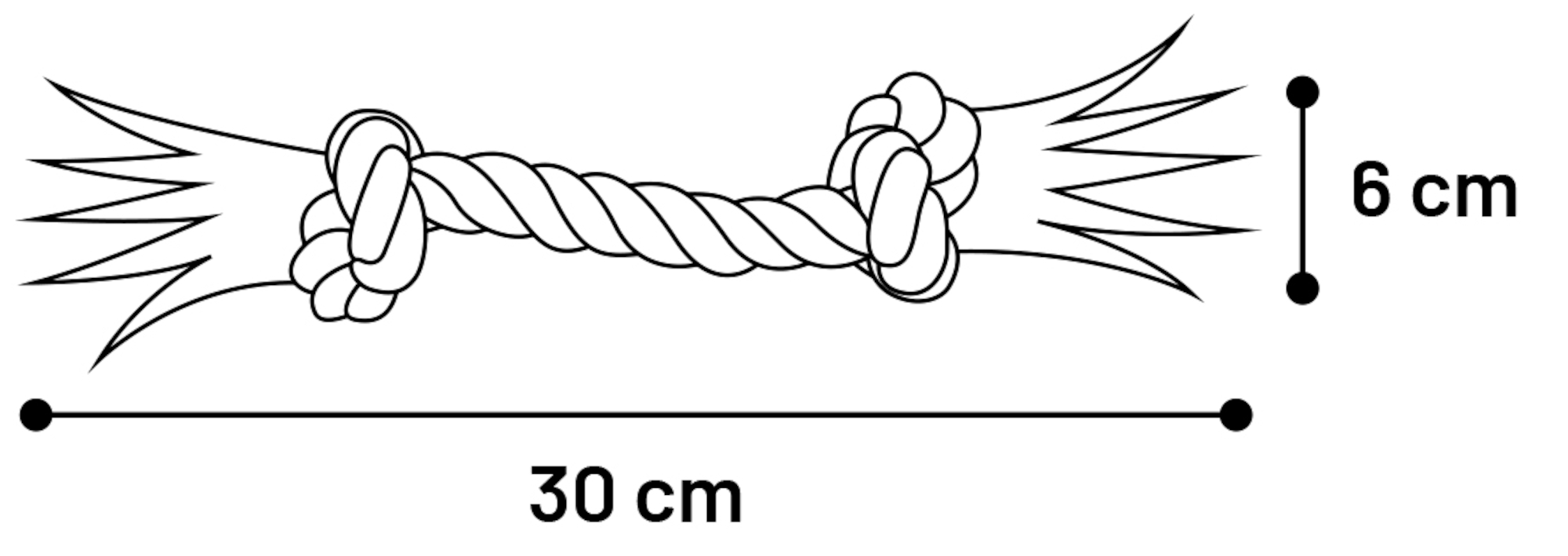 Flamingo Speelgoed Jim Touw met 2 knopen Blauw
