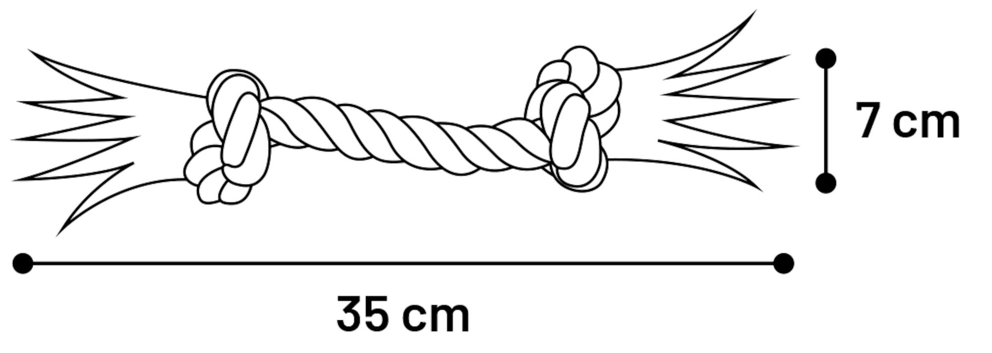Flamingo Speelgoed Jim Touw met 2 knopen Blauw