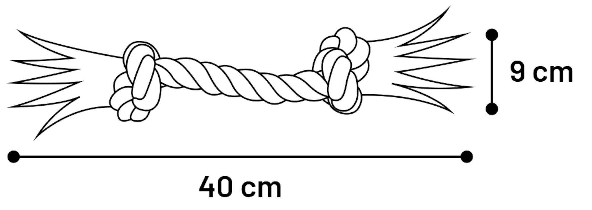 Flamingo Speelgoed Jim Touw met 2 knopen Blauw