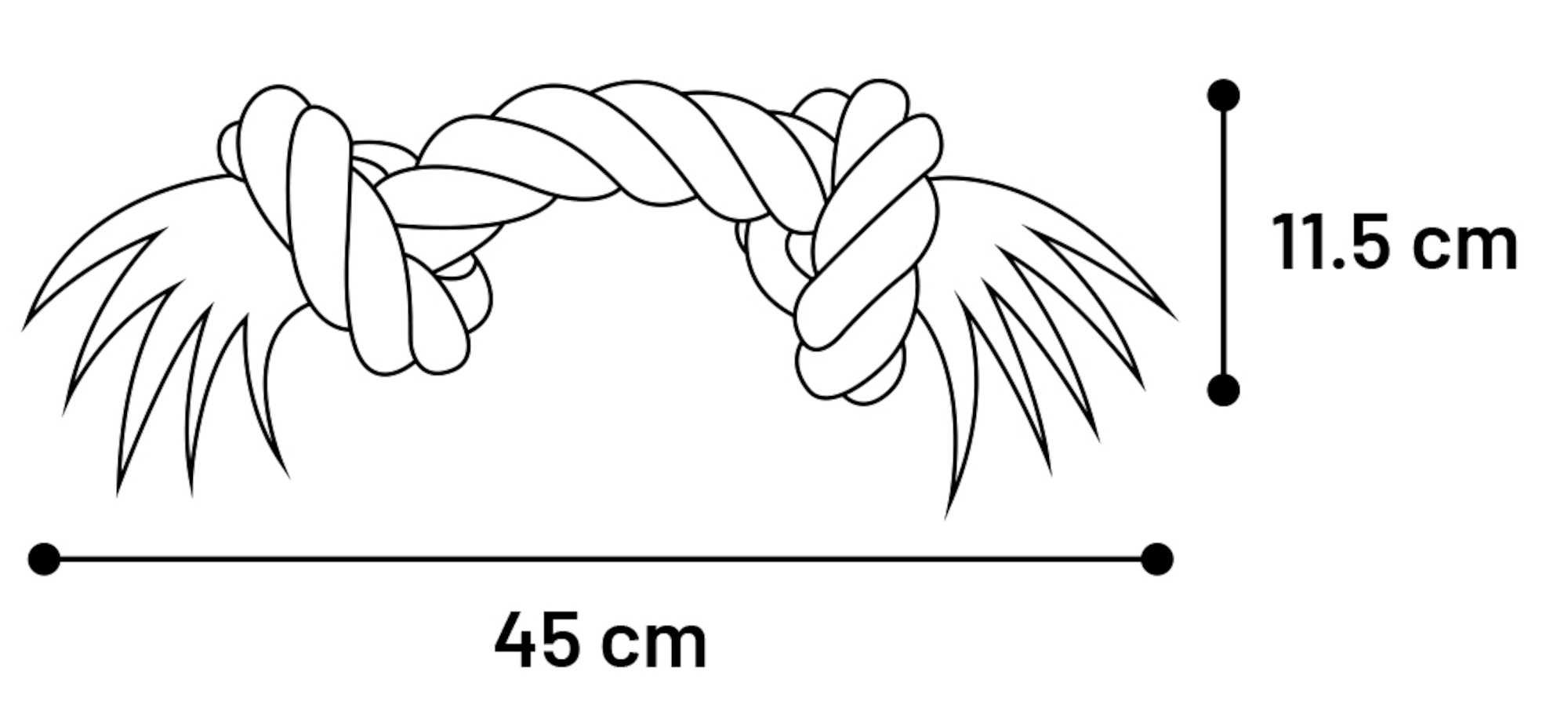 Flamingo Speelgoed Jim Touw met 2 knopen Blauw