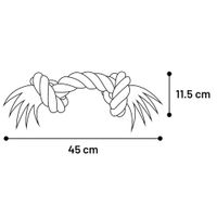 Flamingo Speelgoed Jim Touw met 2 knopen Blauw