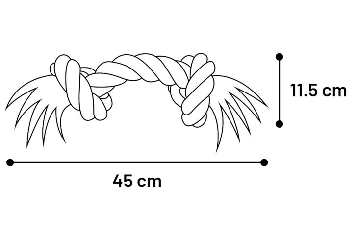 Flamingo Speelgoed Jim Touw met 2 knopen Blauw