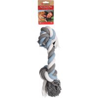 Flamingo Speelgoed Jim Touw met 2 knopen Blauw