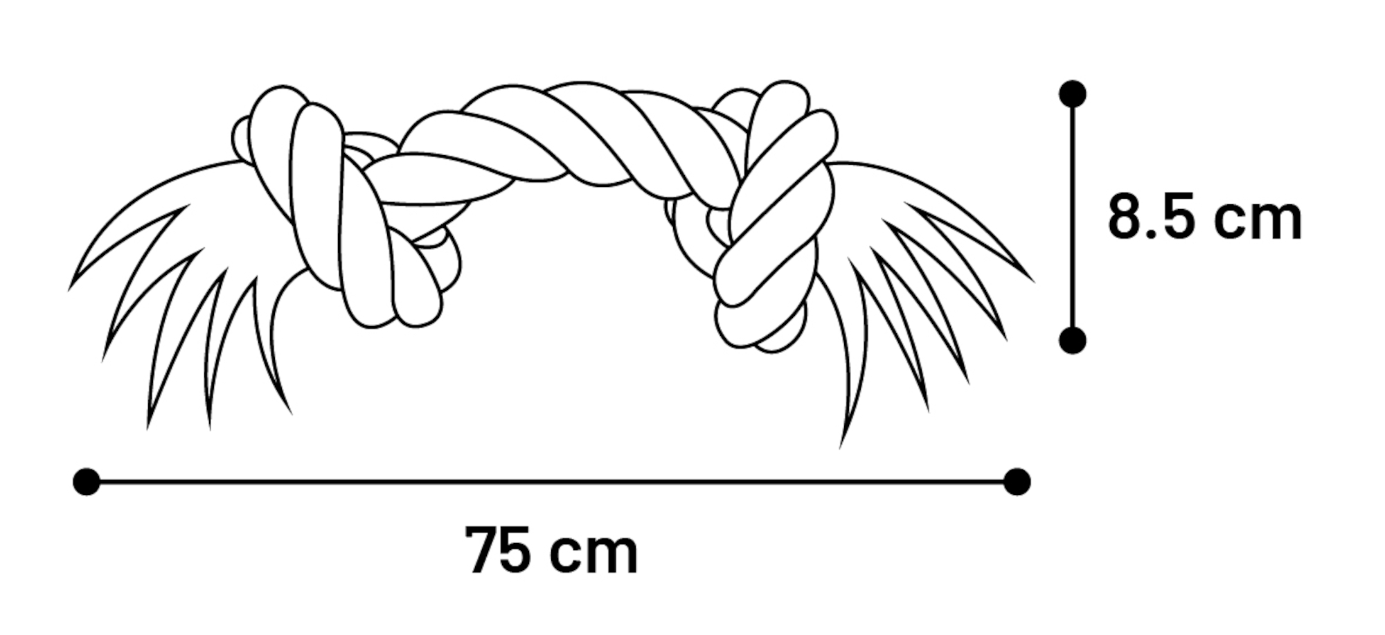 Flamingo Speelgoed Jim Touw met 2 knopen Blauw