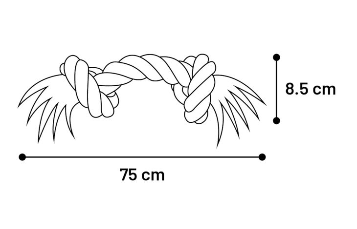 Flamingo Speelgoed Jim Touw met 2 knopen Blauw