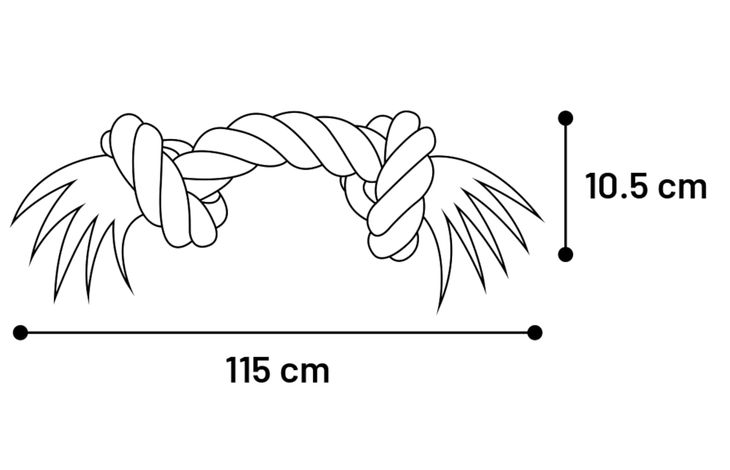 Flamingo Speelgoed Jim Touw met 2 knopen Blauw