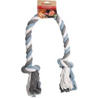 Flamingo Speelgoed Jim Touw met 2 knopen Blauw