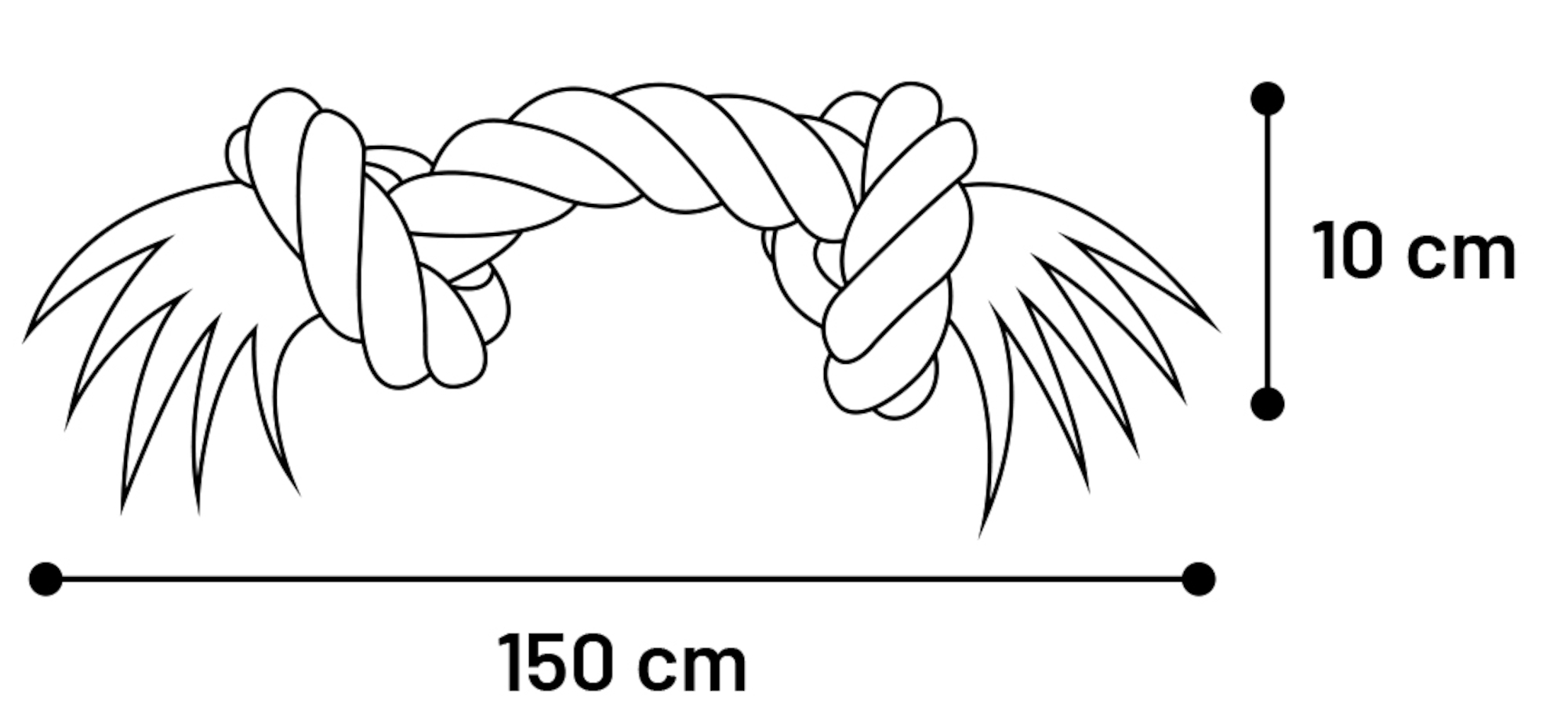 Flamingo Speelgoed Jim Touw met 2 knopen Blauw