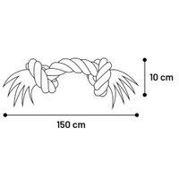 Flamingo Speelgoed Jim Touw met 2 knopen Blauw