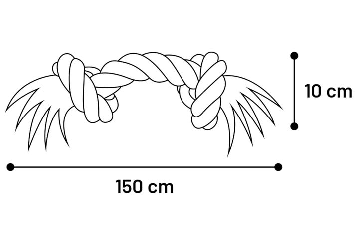Flamingo Speelgoed Jim Touw met 2 knopen Blauw