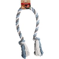 Flamingo Speelgoed Jim Touw met 2 knopen Blauw