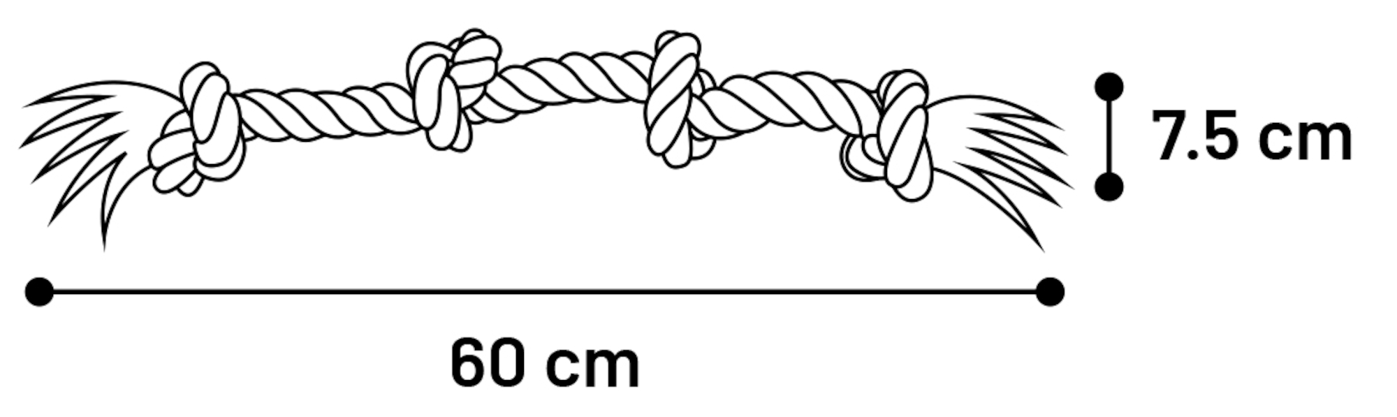 Flamingo Speelgoed Jim Touw met 4 knopen Blauw