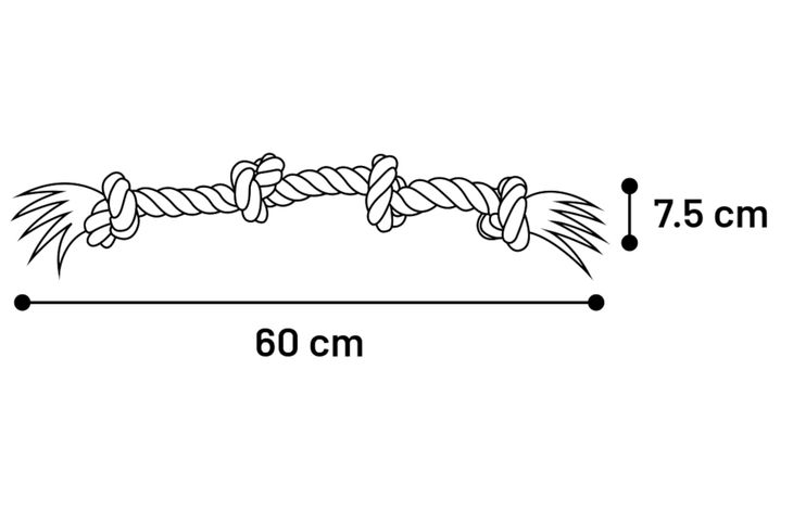 Flamingo Speelgoed Jim Touw met 4 knopen Blauw
