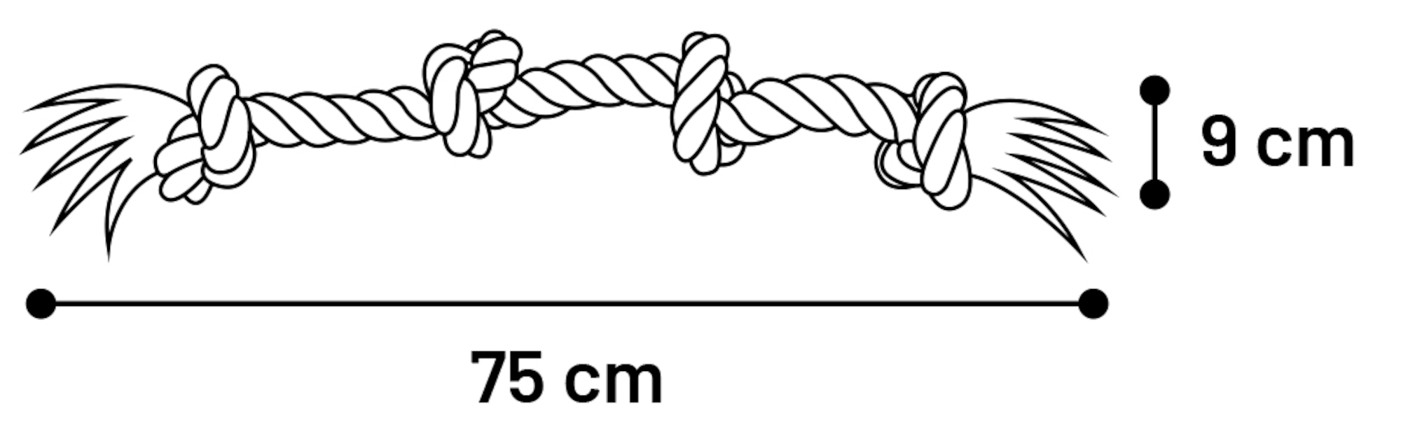 Flamingo Speelgoed Jim Touw met 4 knopen Blauw