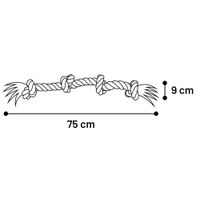 Flamingo Speelgoed Jim Touw met 4 knopen Blauw