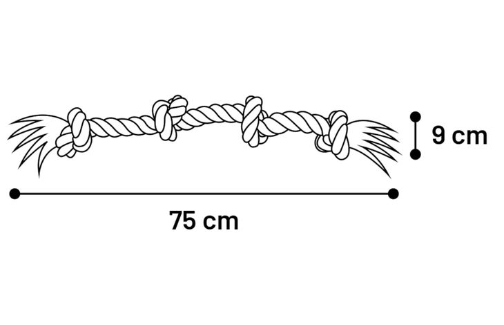 Flamingo Speelgoed Jim Touw met 4 knopen Blauw