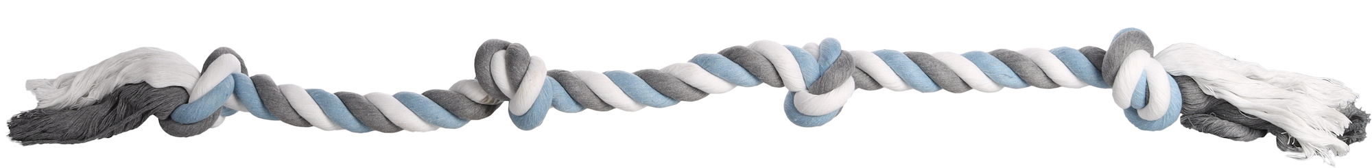 Flamingo Speelgoed Jim Touw met 4 knopen Blauw