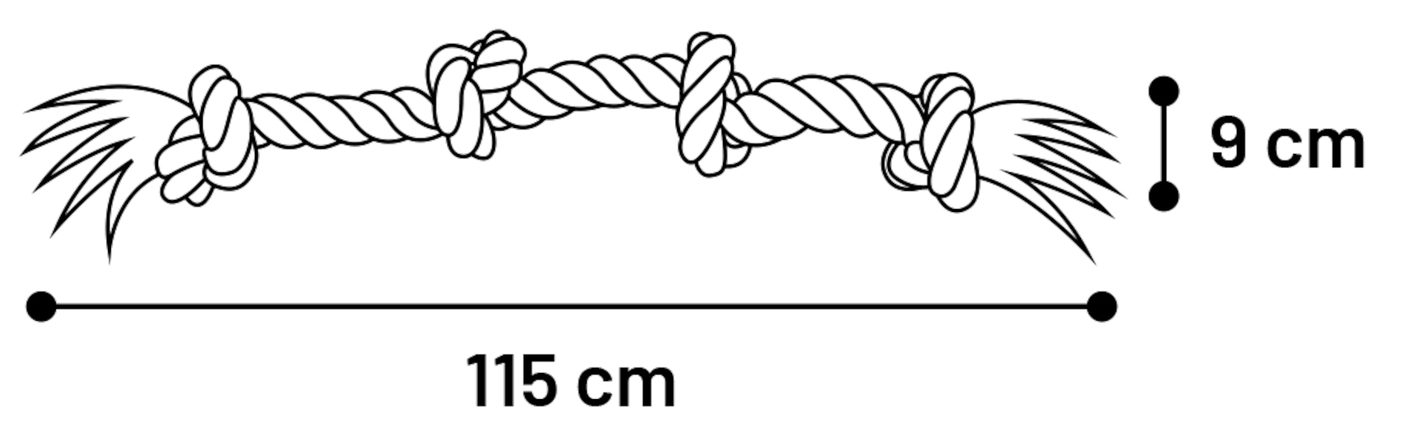 Flamingo Speelgoed Jim Touw met 4 knopen Blauw
