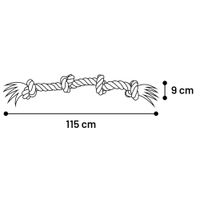 Flamingo Speelgoed Jim Touw met 4 knopen Blauw