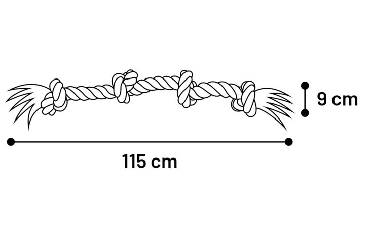 Flamingo Speelgoed Jim Touw met 4 knopen Blauw
