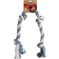 Flamingo Speelgoed Jim Touw met 4 knopen Blauw