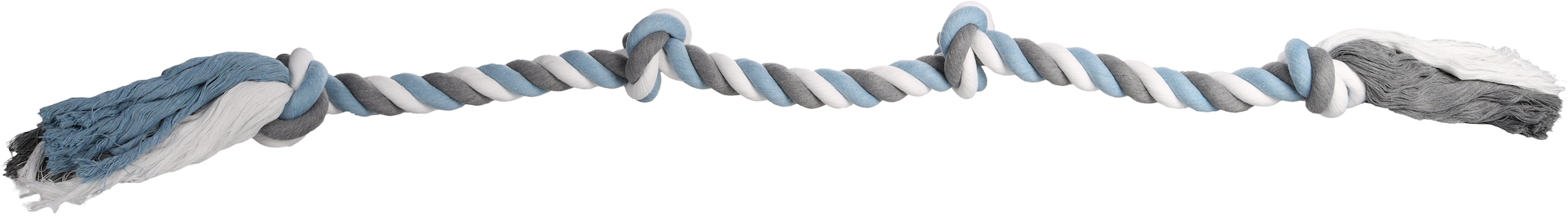 Flamingo Speelgoed Jim Touw met 4 knopen Blauw