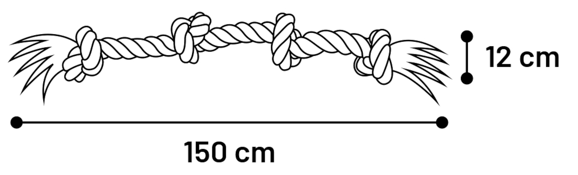 Flamingo Speelgoed Jim Touw met 4 knopen Blauw