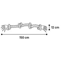 Flamingo Speelgoed Jim Touw met 4 knopen Blauw