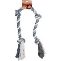 Flamingo Speelgoed Jim Touw met 4 knopen Blauw