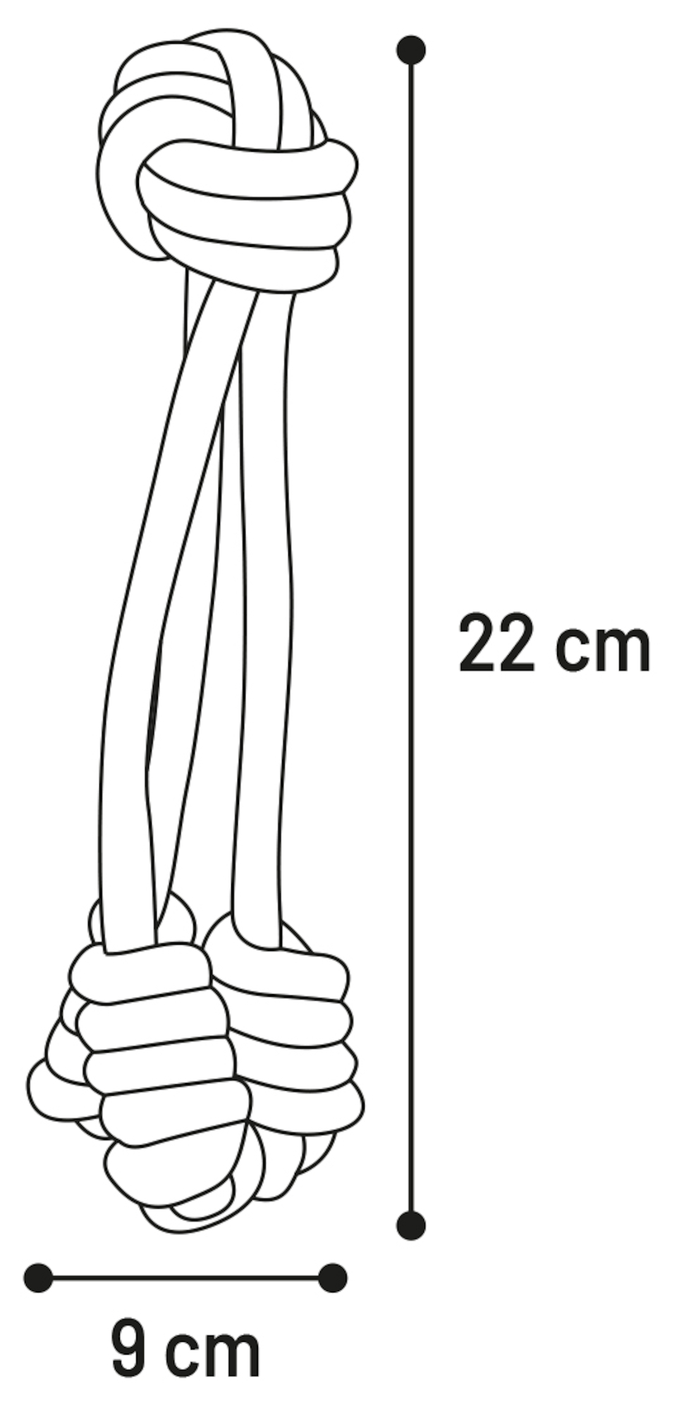 Flamingo Speelgoed Jim Touw met 3 knotsen Twist Blauw