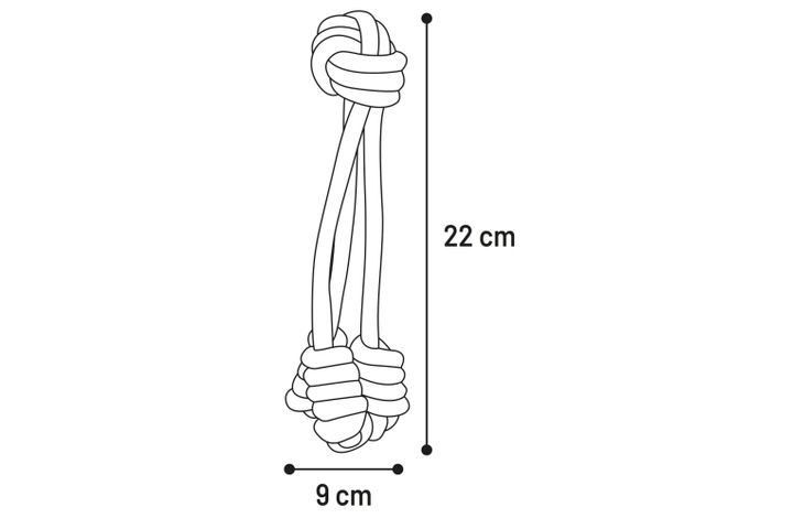 Flamingo Speelgoed Jim Touw met 3 knotsen Twist Blauw