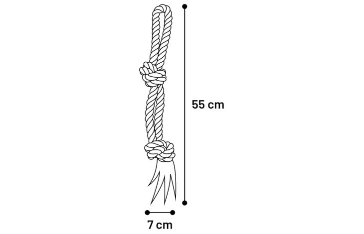 Flamingo Speelgoed Jim Trektouw met 2 knopen Blauw