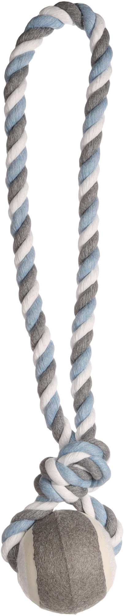 Flamingo Toy Jim Tug rope with tennis ball Blue