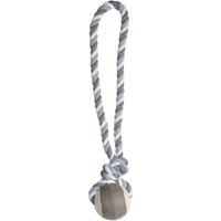 Flamingo Toy Jim Tug rope with tennis ball Blue