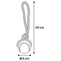 Flamingo Toy Jim Tug rope with tennis ball Blue