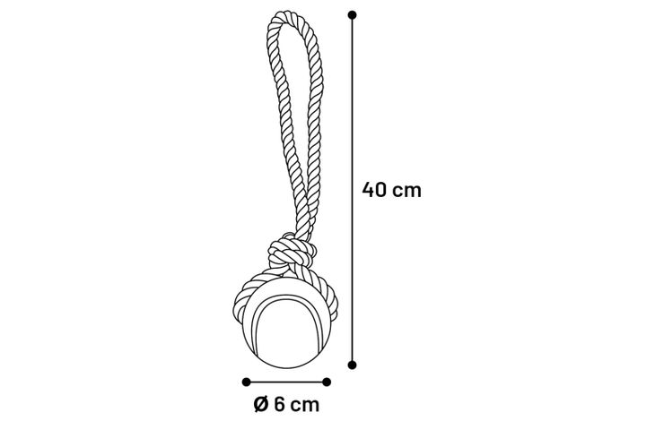 Flamingo Toy Jim Tug rope with tennis ball Blue