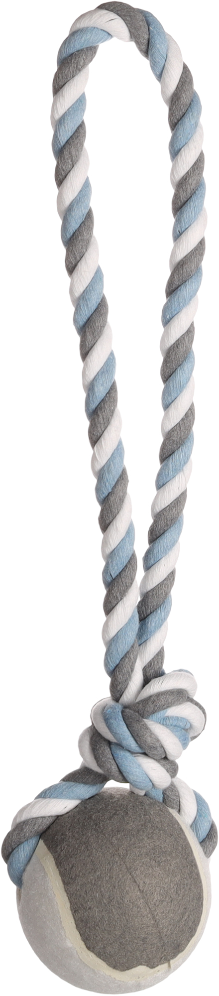 Flamingo Toy Jim Tug rope with tennis ball Blue