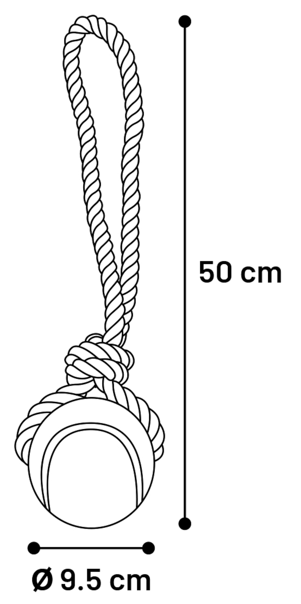 Flamingo Toy Jim Tug rope with tennis ball Blue