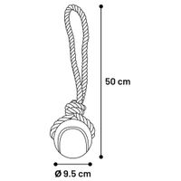 Flamingo Toy Jim Tug rope with tennis ball Blue