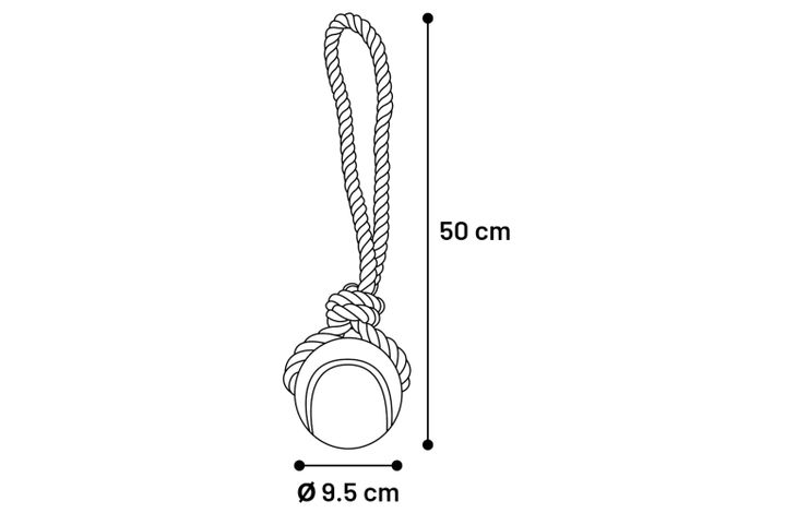 Flamingo Toy Jim Tug rope with tennis ball Blue