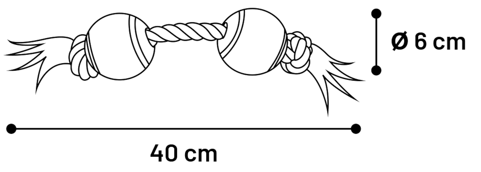 Flamingo Speelgoed Jim Trektouw Duo tennis met 2 knopen Blauw