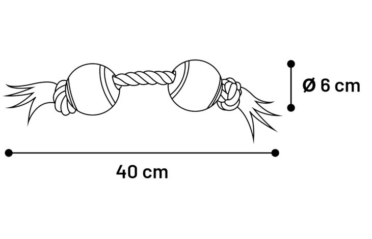 Flamingo Speelgoed Jim Trektouw Duo tennis met 2 knopen Blauw